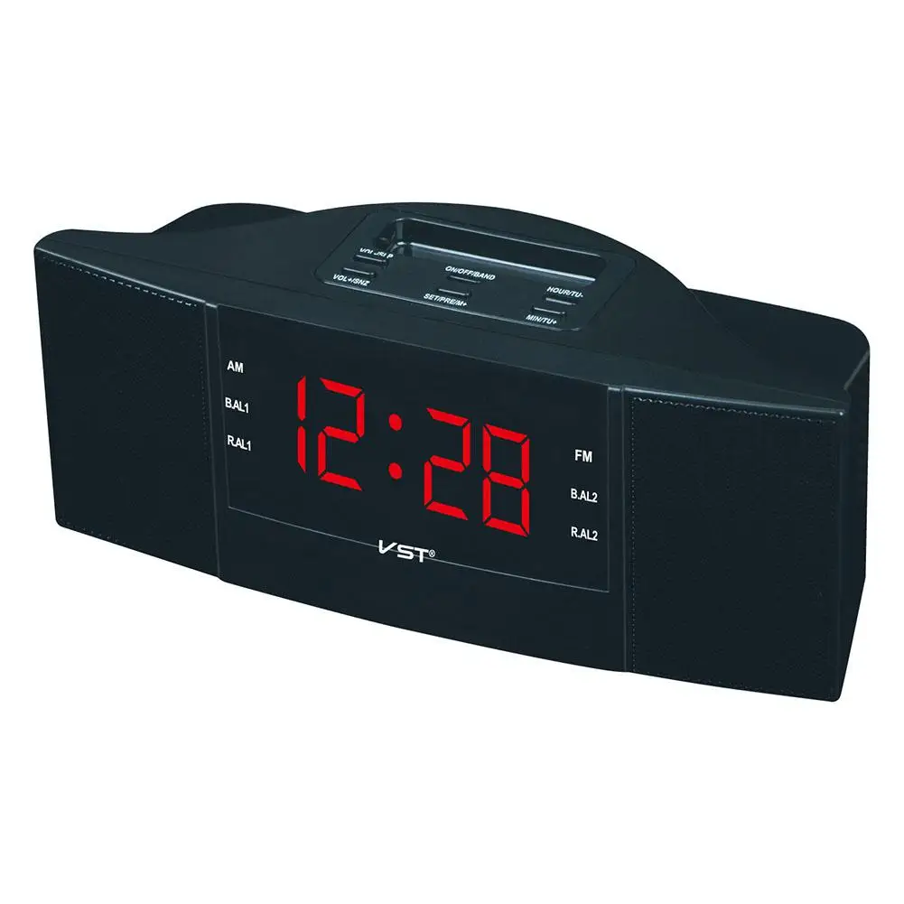DC 5V Изысканная Dual Band будильник часы для мониторинга сна AM/FM радио с светодиодный
