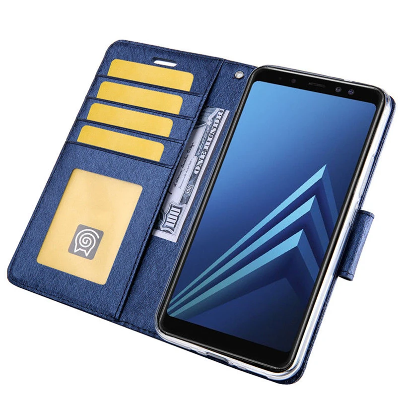 Магнитная подставка чехол кожи мобильного для телефона Samsung Galaxy J2 Pro J4 J6 плюс 2018 J7