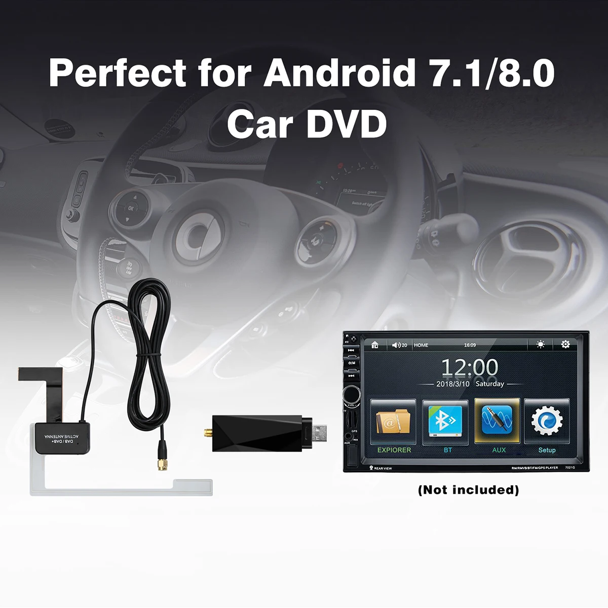 Excelvan получения дБА DAB + сигнала цифровой радио тюнер USB Dongle для XTRONS Eonon Android 7 1/8 0 DVD