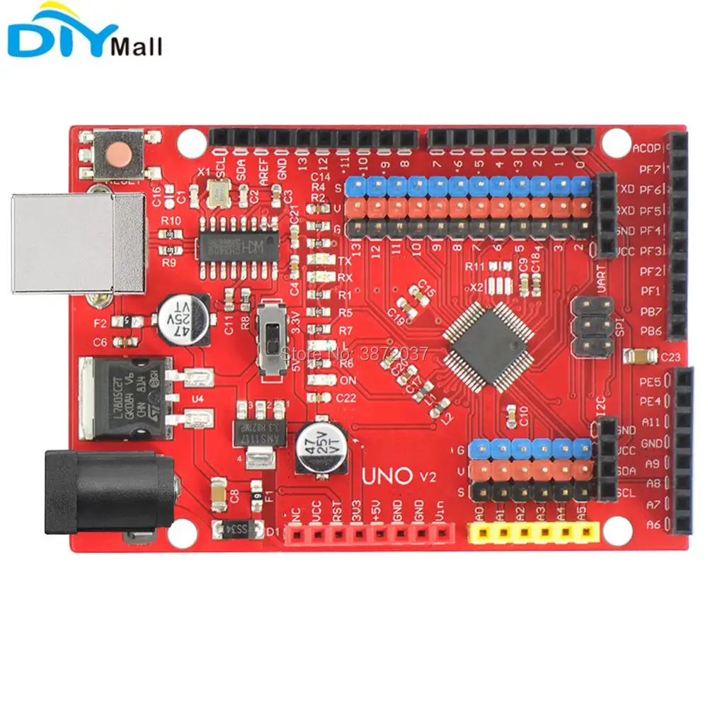 5 шт./лот LGT8F328P LQFP48 UNO V2 макетная плата CH340G USB для последовательного