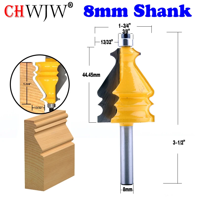 1PC 8mm Shank Architectural Molding Router Bit Line knife Woodworking cutter Tenon Cutter for Woodworking Tools