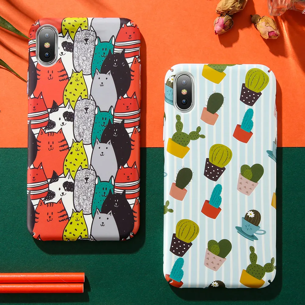 Чехол KISSCASE с милым рисунком для iPhone 7 8 6 6S Plus X расписанные вручную чехлы телефонов