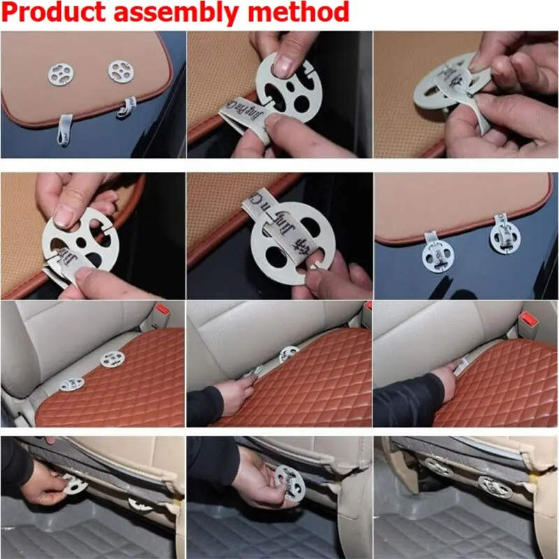 

GLCC 3pcs Leather Car Seat Covers Automobiles Universal Auto Interior Cushion Anti-Slip Protect Set Chair Mat M Size