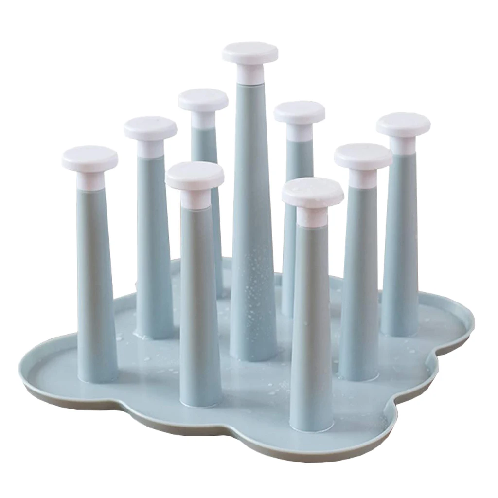 Blue Cup Holder Creative Living Room Drain Storage Rack Glass Plastic Tray Drying | Дом и сад