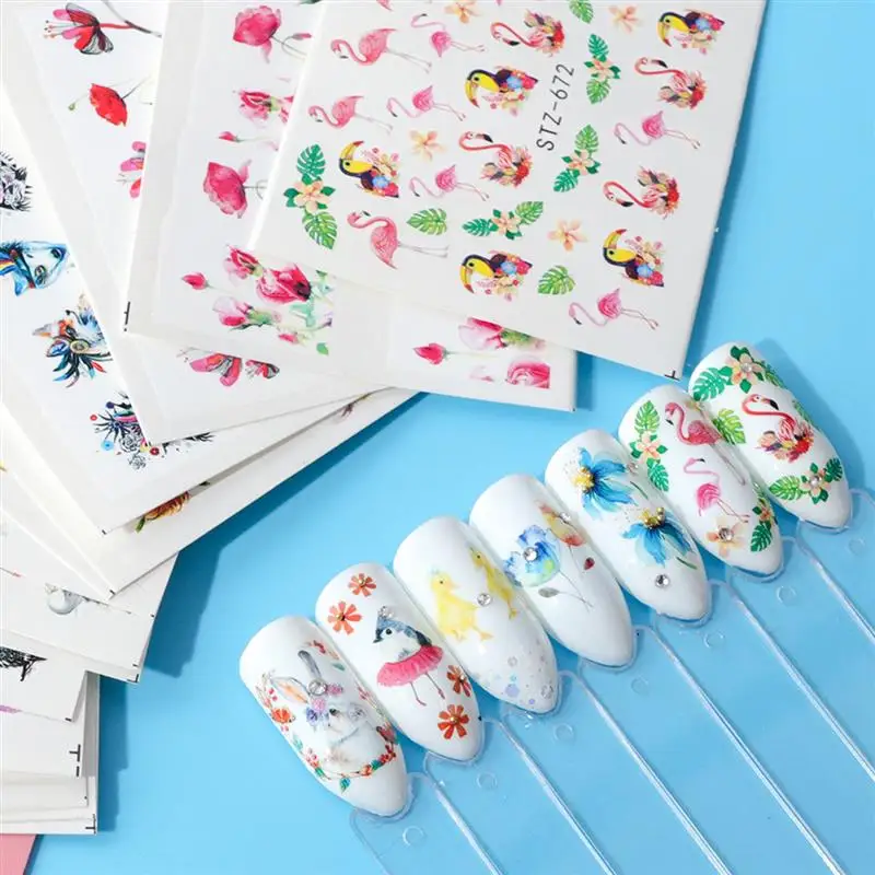 Новые украшения ногтей воды decals15pc/набор наклейки на ногти Сова Фламинго голова