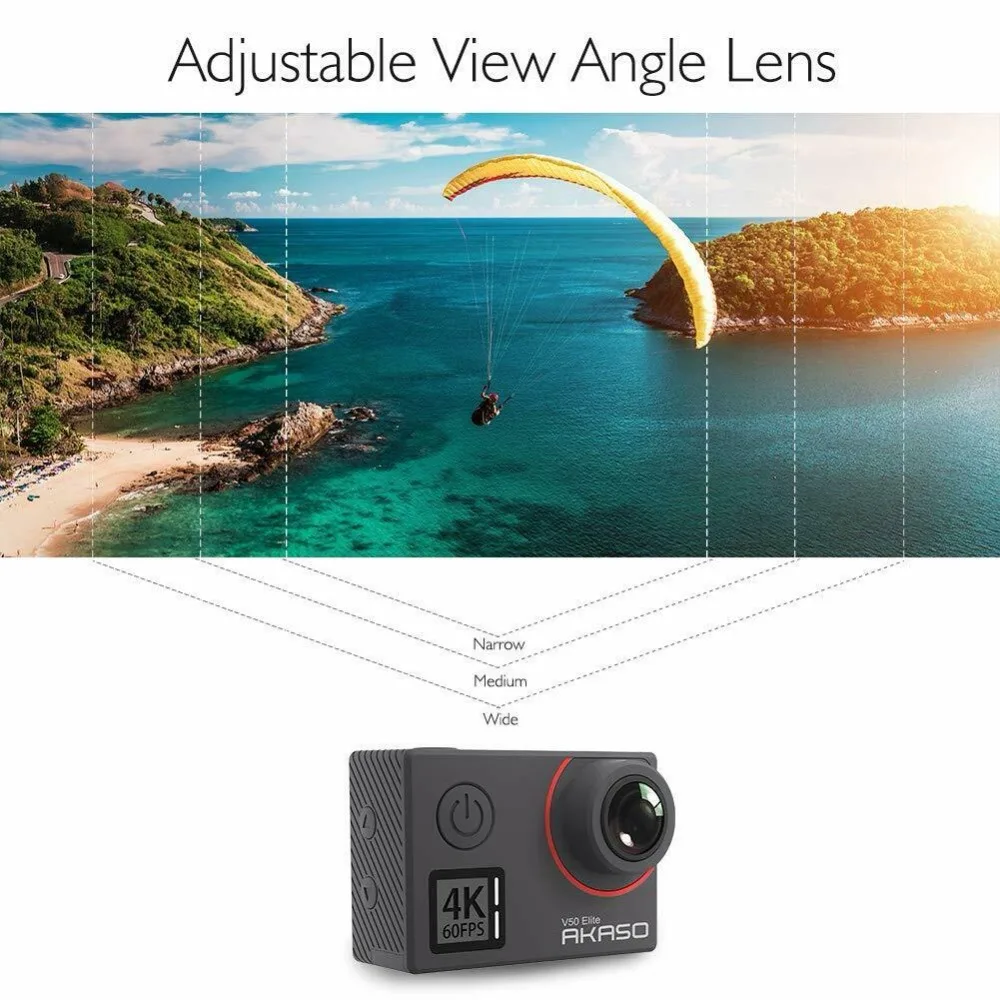 AKASO V50 Elite 4 K/60fps сенсорный экран WiFi Экшн камера Голосовое управление EIS 40 м
