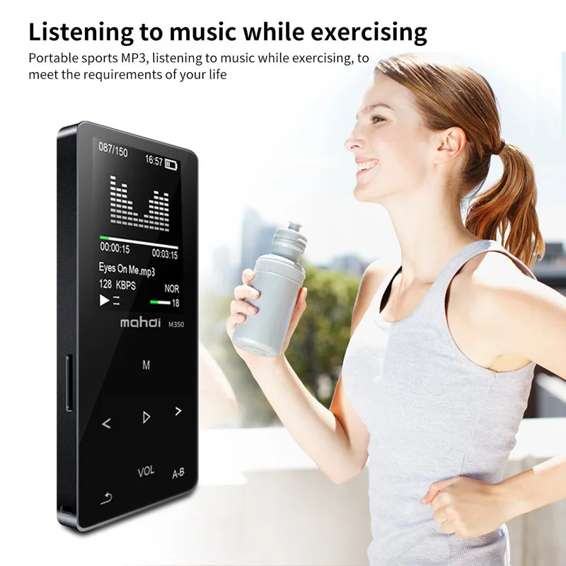 New Metal Bluetooth Sport MP3 Player Portable Audio 8GB with Built-in Speaker FM Radio APE Flac Music Player(Black) | Электроника