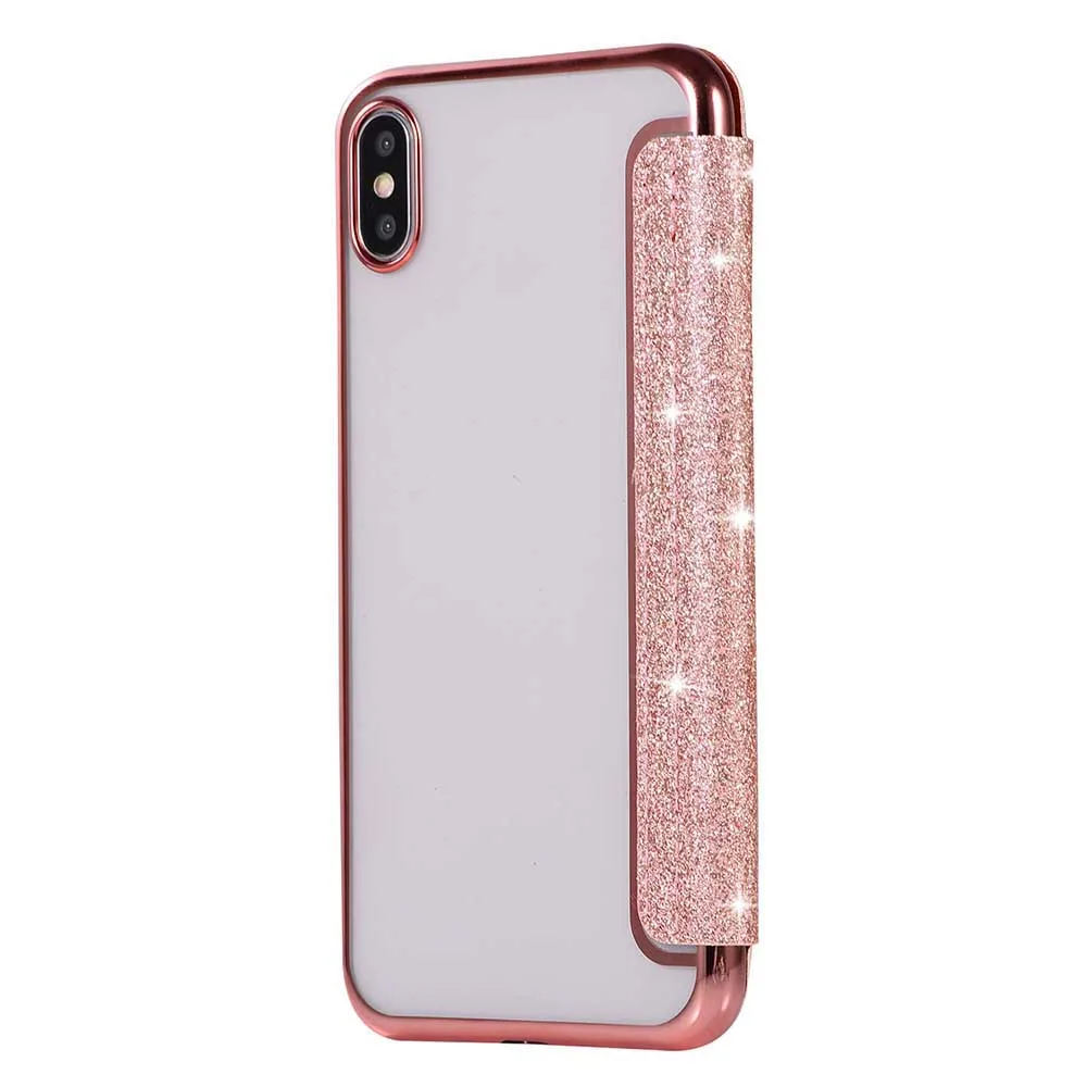 Чехол для телефона KISSCASE с блестками iPhone X XR XS MAX тонкий кожаный чехол книжка