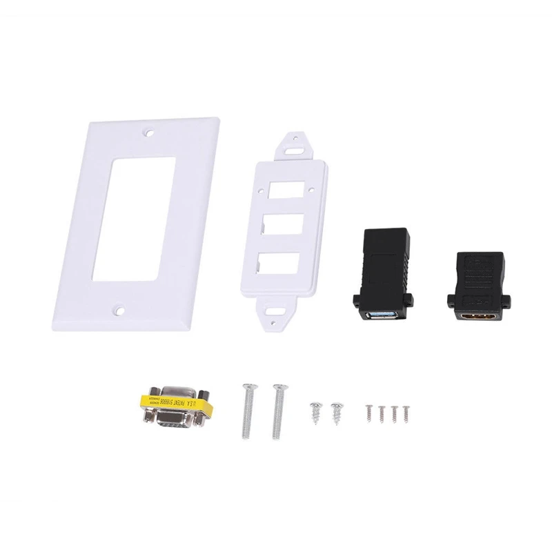 3 Порты USB 0 Женский HDMI VGA настенная облицовочная пластина гнездо для крышки Аудио
