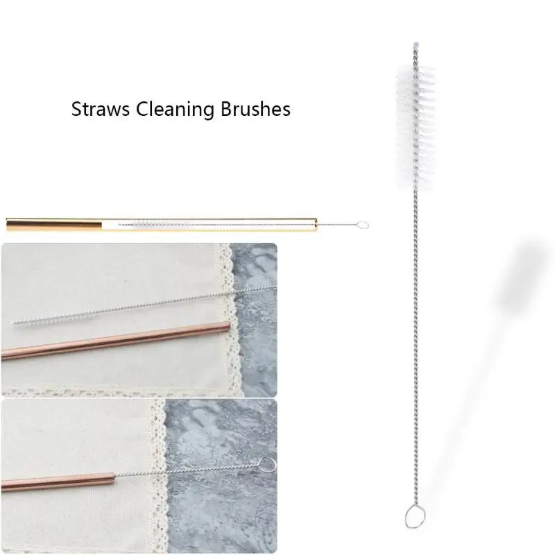 Многоразовые питьевые соломинки чистящие щетки из нержавеющей стали