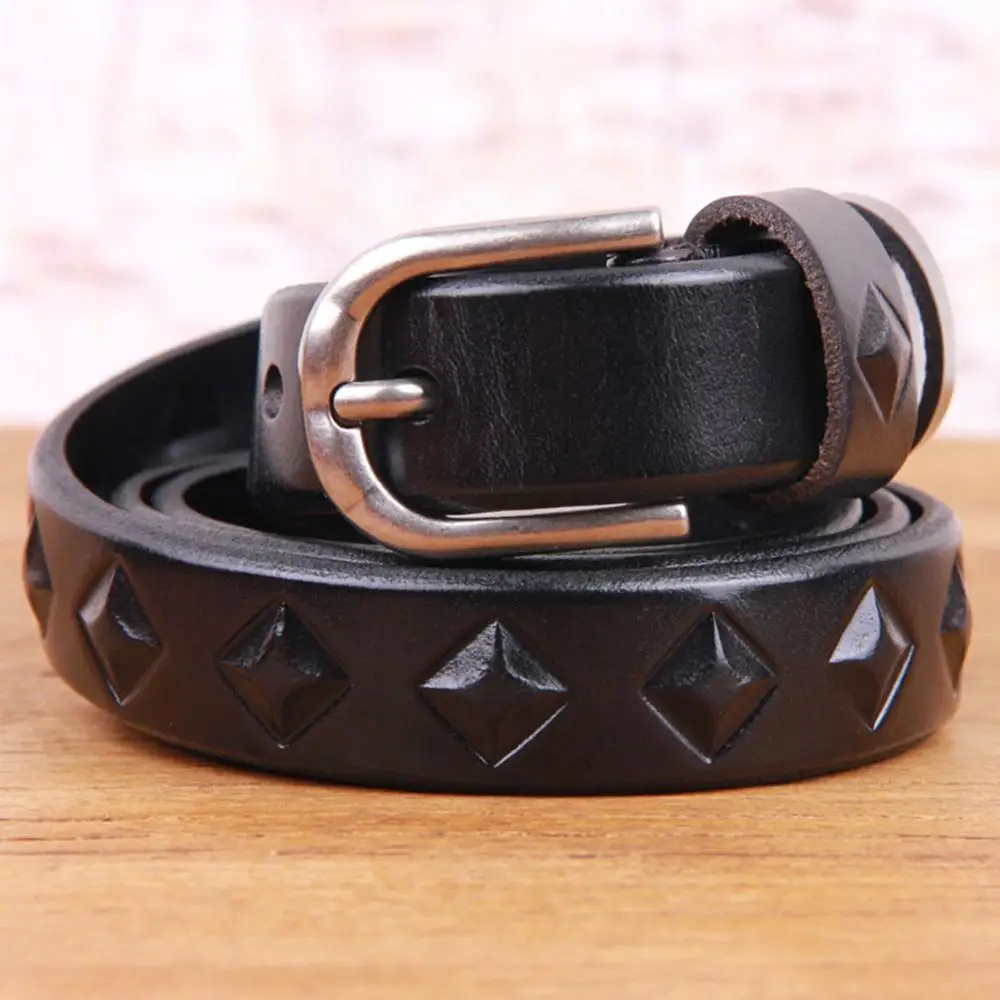 Ladies Cow Genuine Leather Female Belts Woman Simple Alloy Buckle Metal Belt for Women Actual Picture 22mm Wide FCO042