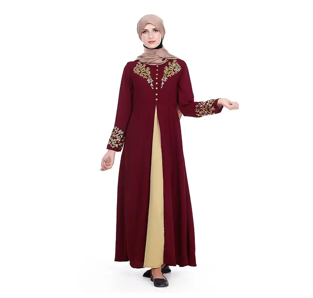 Женское платье Кафтан Abaya в Дубае мусульманские цветы горячая штамповка женская