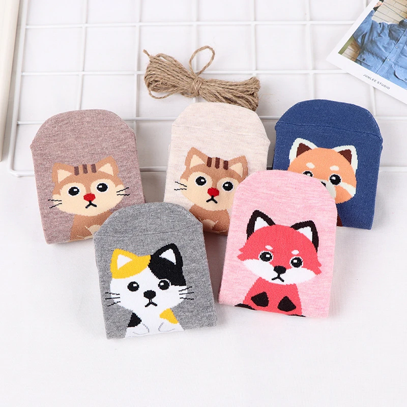 

New 1pair Women's Socks Skateboard Casual Soft Crew Socks Animal Socks Hip Hop Combed Cotton Harajuku Style Socks for Girl Funny