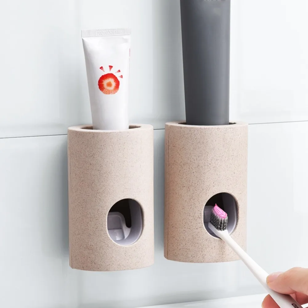 Lazy Automatic Toothpaste Dispenser Dust-proof Toothbrush Holder Wall Mount Stand Bathroom Accessories Set Squeezers | Дом и сад