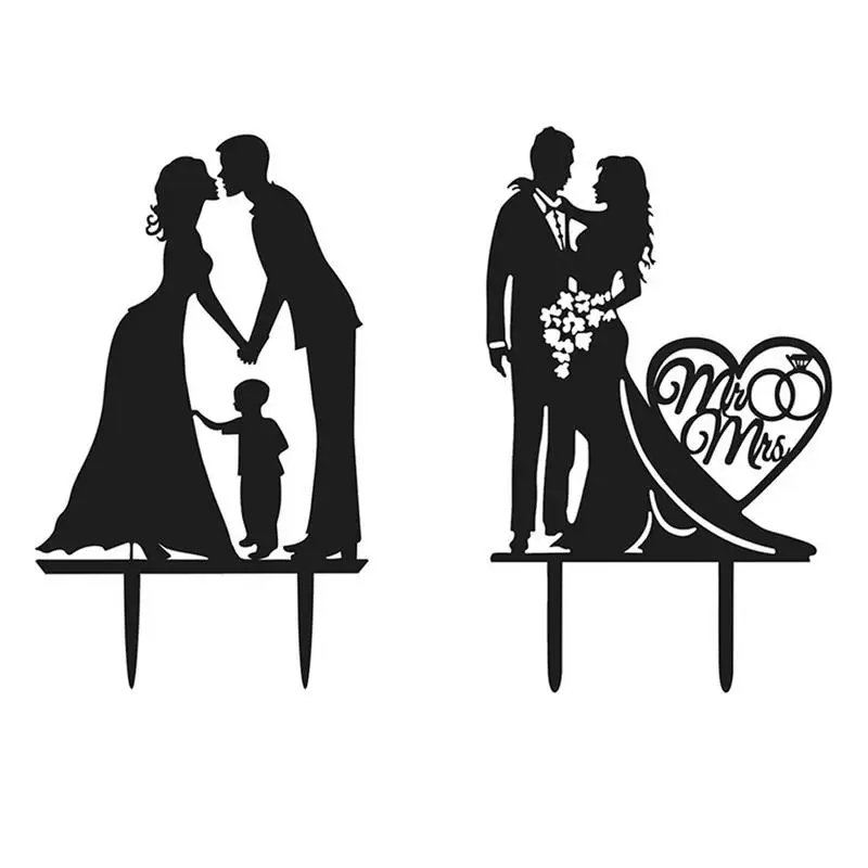 Свадебный торт Топпер невесты жениха Mr Mrs акриловый черный топперы Свадебные