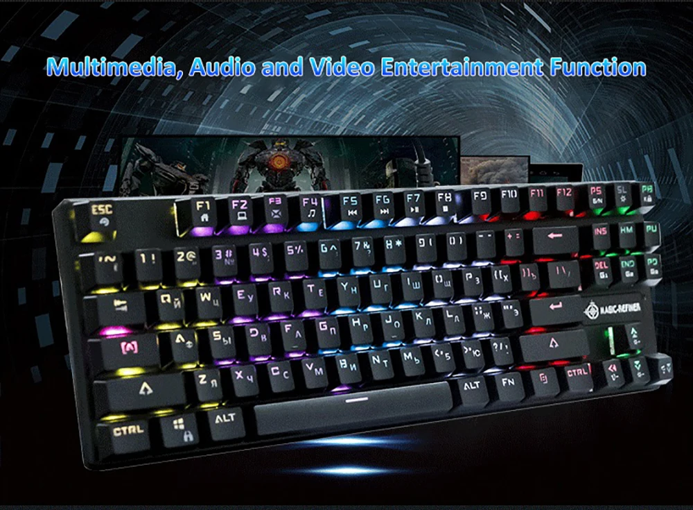 Механическая игровая клавиатура Magic-Refiner русская версия USB Проводная подсветка RGB
