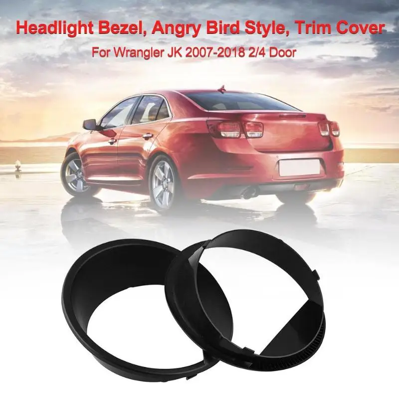 1 пара передних фар Bezels Angry Bird стиль Накладка для Wrangler JK 2007 2018 2/4 дверь оболочка