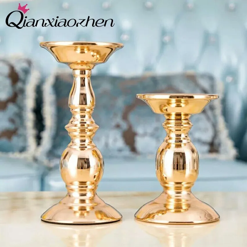

Qianxiaozhen Metal Gold Candle Holders Wedding Decorations Candlestick Wedding Candle Holder Home Decoration Candle Stick