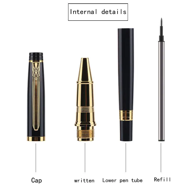 Metal Signature Pen Insert Business Atmosphere Simple Classic Ball Writing Smooth metal |