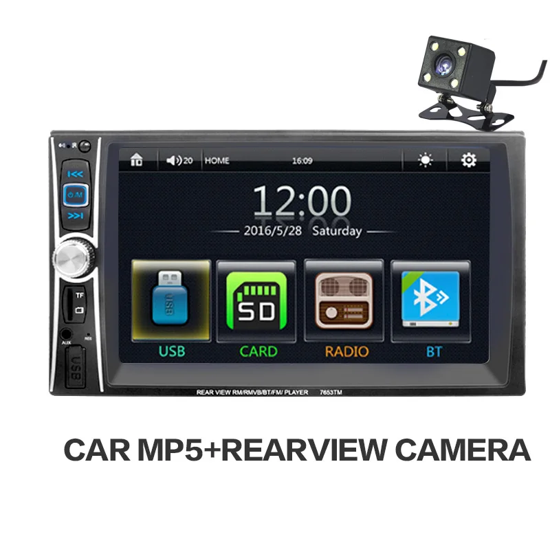 7653 6 дюймов Автомобильный Hd Bluetooth Mp5 плеер Мобильный телефон подключение заднего