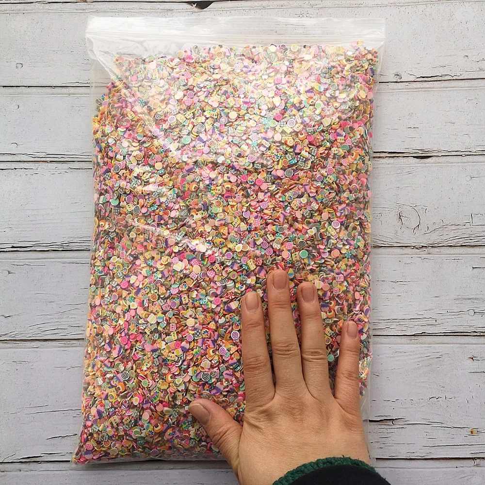1 кг 100000 шт DIY слизи фруктовые ломтики торта цветочный наполнитель для ногтей