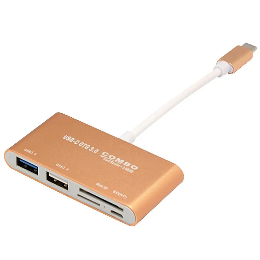 5 в 1 type C OTG USB 11 см/4 33 дюймов plug and play с супер скоростью. Концентратор SD/TF Card Reader Combo
