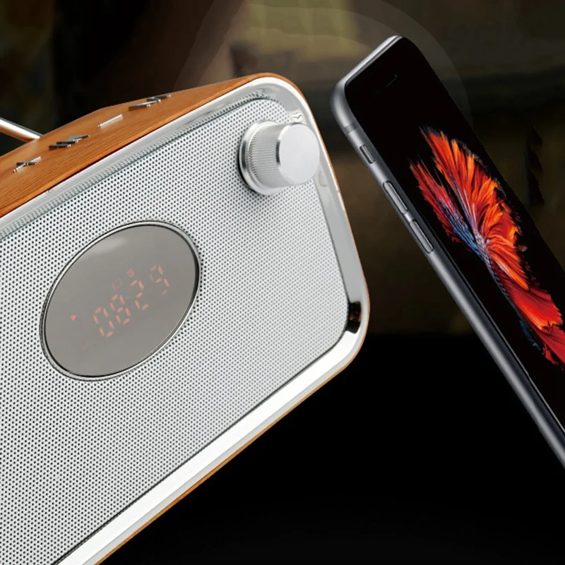 Портативный Bluetooth динамик Ретро аудио сабвуфер Многофункциональный
