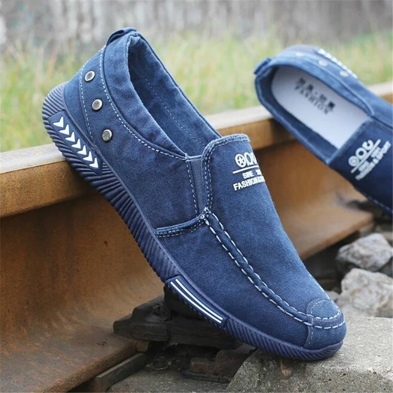 Mens Summer Fashion Denim Casual Shoes Men 2019 New Breathable Brand Outdoor Flats Man Canvas Zapatos De Hombre Size 38-45 | Обувь