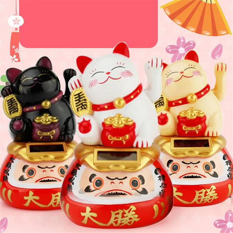 Maneki Neko на солнечной батарее очаровательное Счастливое Платье поманивающее котов