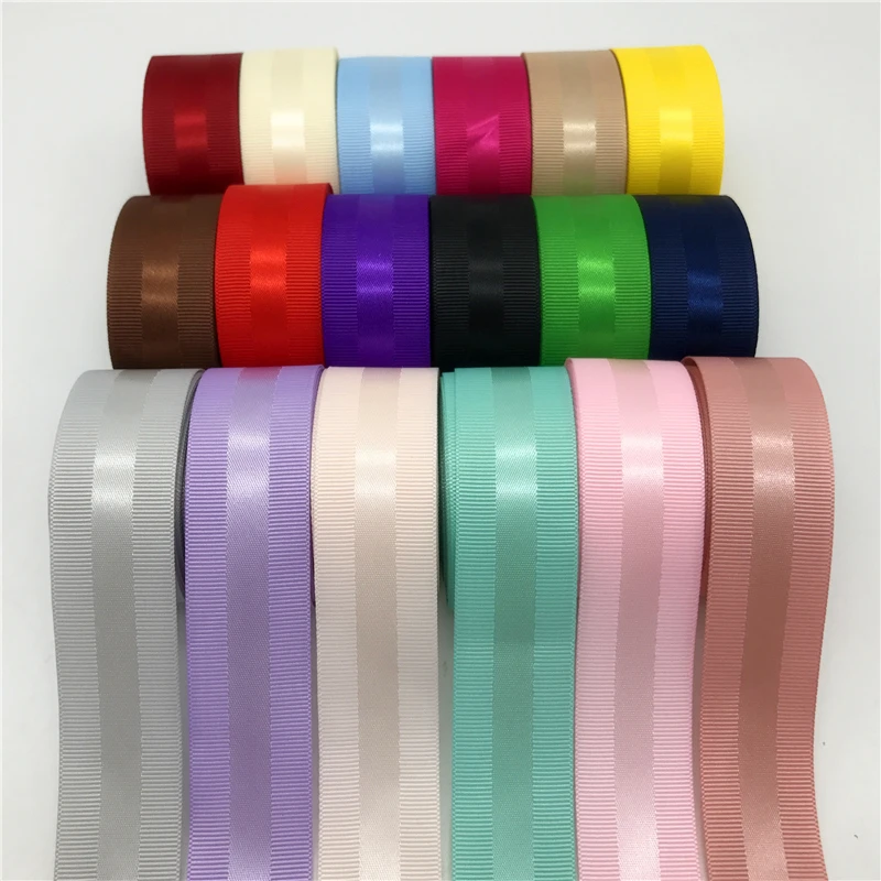 Бант для волос из атласной ленты Grosgrain, 1 дюйм (25 мм), 5 ярдов/партия, украшение Репсовая лента - изображение