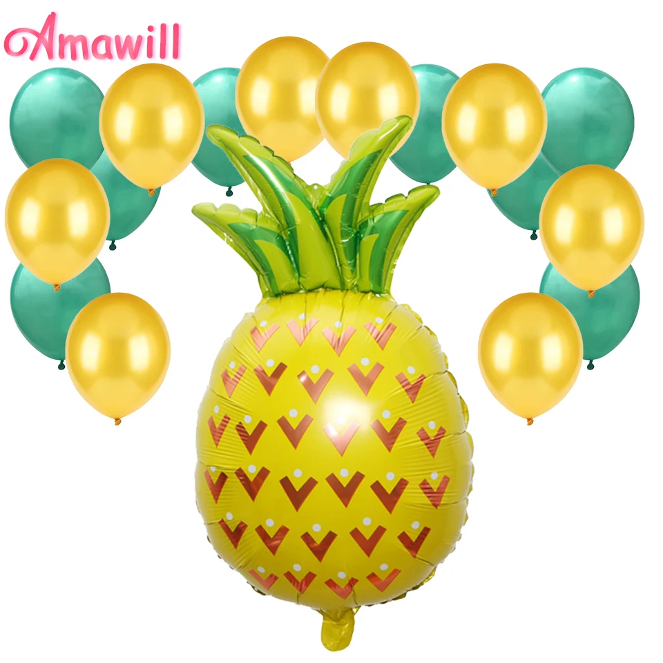 Amawill Hawaii Luau Party Decorations Beach Theme Pineapple Ananas Decoration Wedding Hawaiian Birthday Decor Supplies 6D | Дом и сад