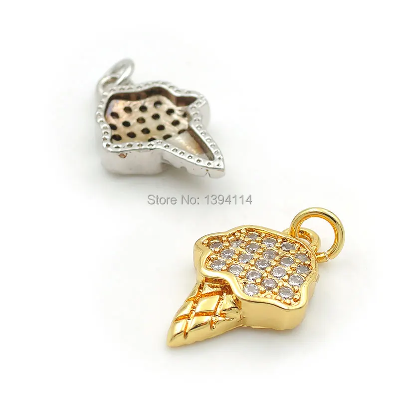 14*10*3 мм Micro Pave Clear CZ Bamboo Shoot Charms подходит для мужчин и женщин изготовления браслетов