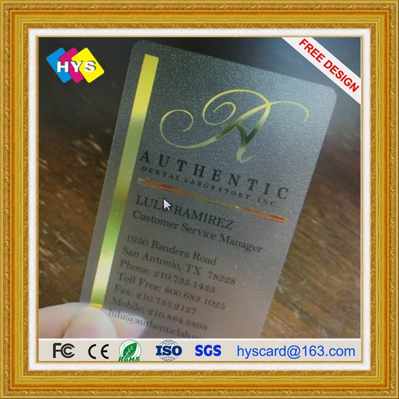 Transparent gold foil business card and smart or RFID supply | IC/ID Card - Фото №1