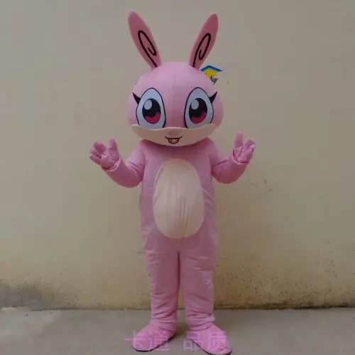 

Easter Bunny Mascot Costume Suits Cosplay Party With Long Ears Happy Face Adult