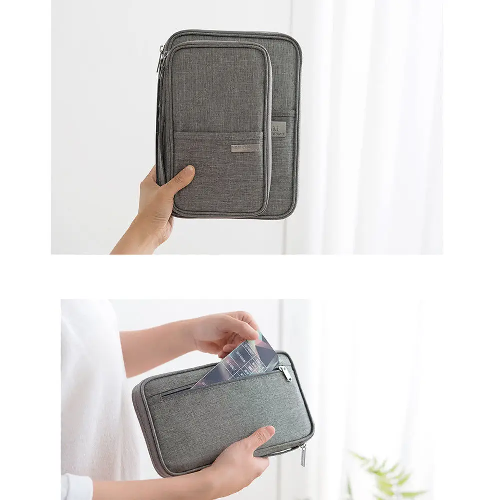 

2018 New Style Fashion Travel RFID Solid Bag Wallet Passport Case Ticket Card Organiser Holder Case Bags
