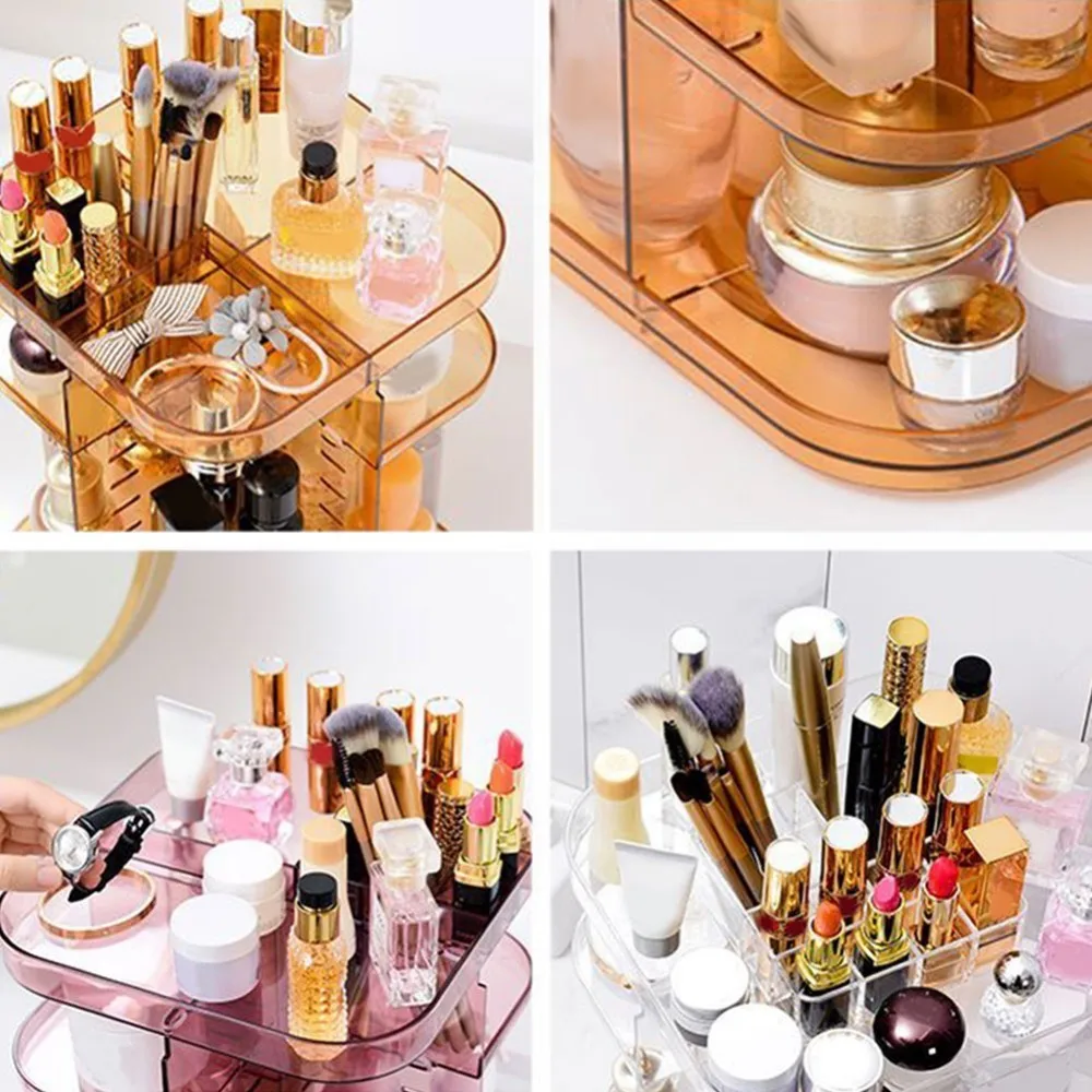 2019 1PC 360 Degrees Rotating Cosmetic Storage Rack Lipstick Jewelry Case Holder Display Stand Box MakeUp Organizer | Дом и сад