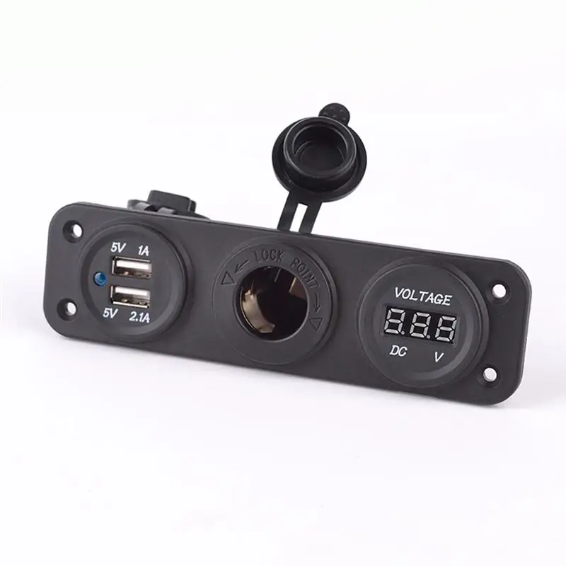 Автомобильный мотоцикл двойной USB адаптер зарядное устройство прикуриватель