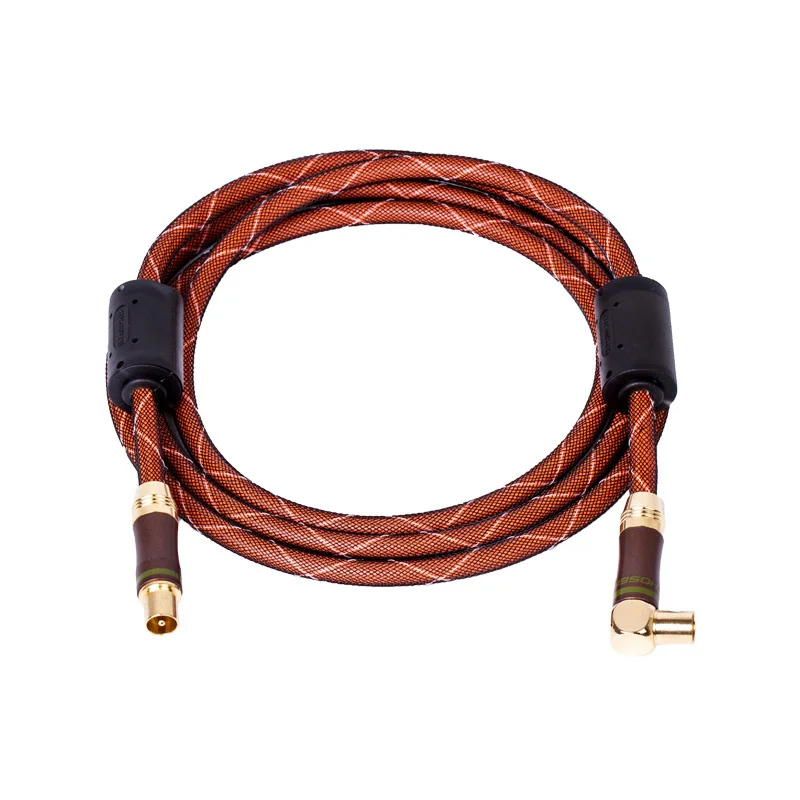 Choseal HD tv RF кабель 1 5 м RCA штекер 90 градусов Позолоченный разъем 75 Ом коаксиальный