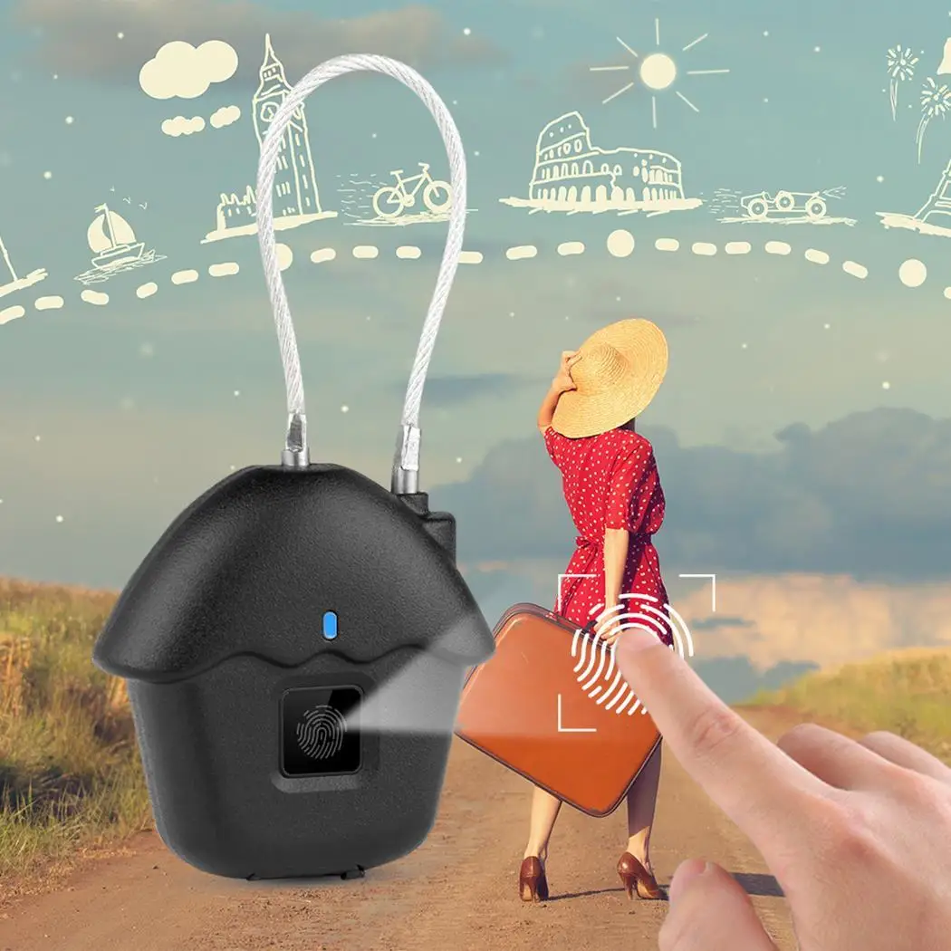 Fingerprint Padlock Smart Portable -10-40 Keyless Home 360-degree Security 1 seconds Lock | Безопасность и защита