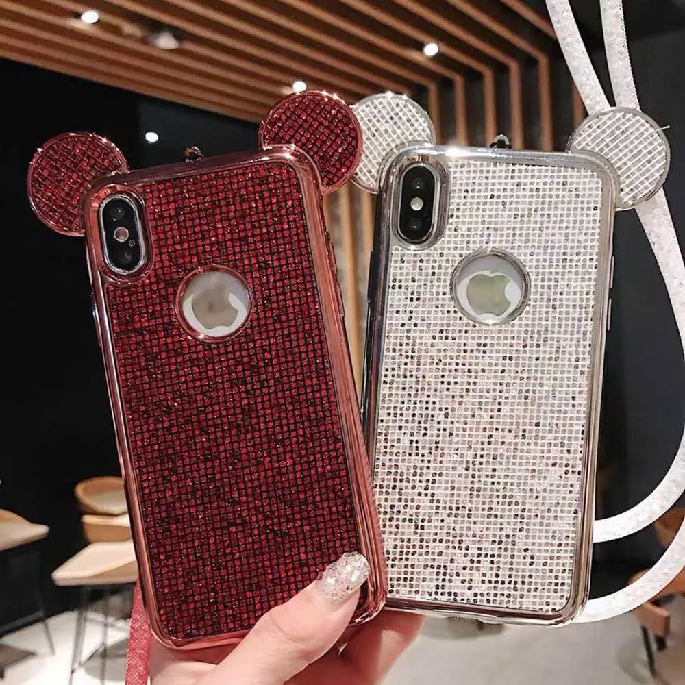 Мягкий силиконовый чехол KISSCASE с милым покрытием для IPhone X XS MAX XR 8 7 6 S Plus 5 5S 3d-ушками
