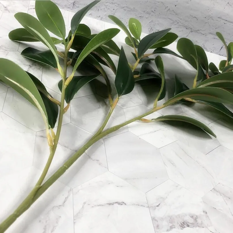 100P поддельные зелени Peperomiate Trophylla ветка искусственный зеленый Peperomia завод три