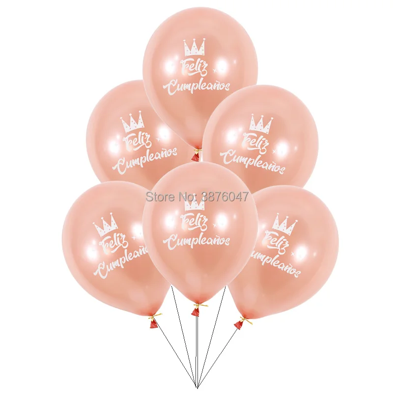 Воздушные шары с надписью happy birthday 6 шт./лот испанские черные розовые золотые