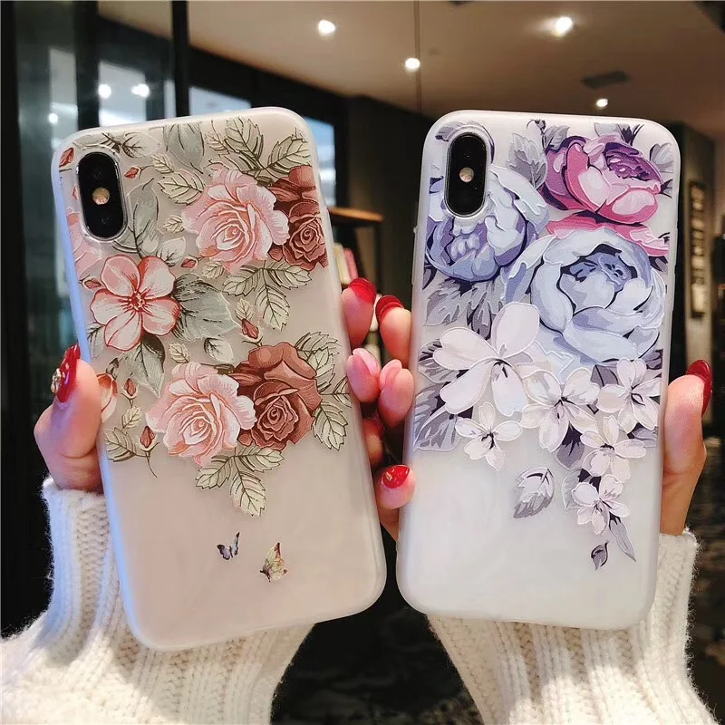 KISSCASE чехол для samsung Galaxy Note 10 8 S10 S8 S9 плюс A50 Мягкий силиконовый с цветами A10 A20 A30 S10e