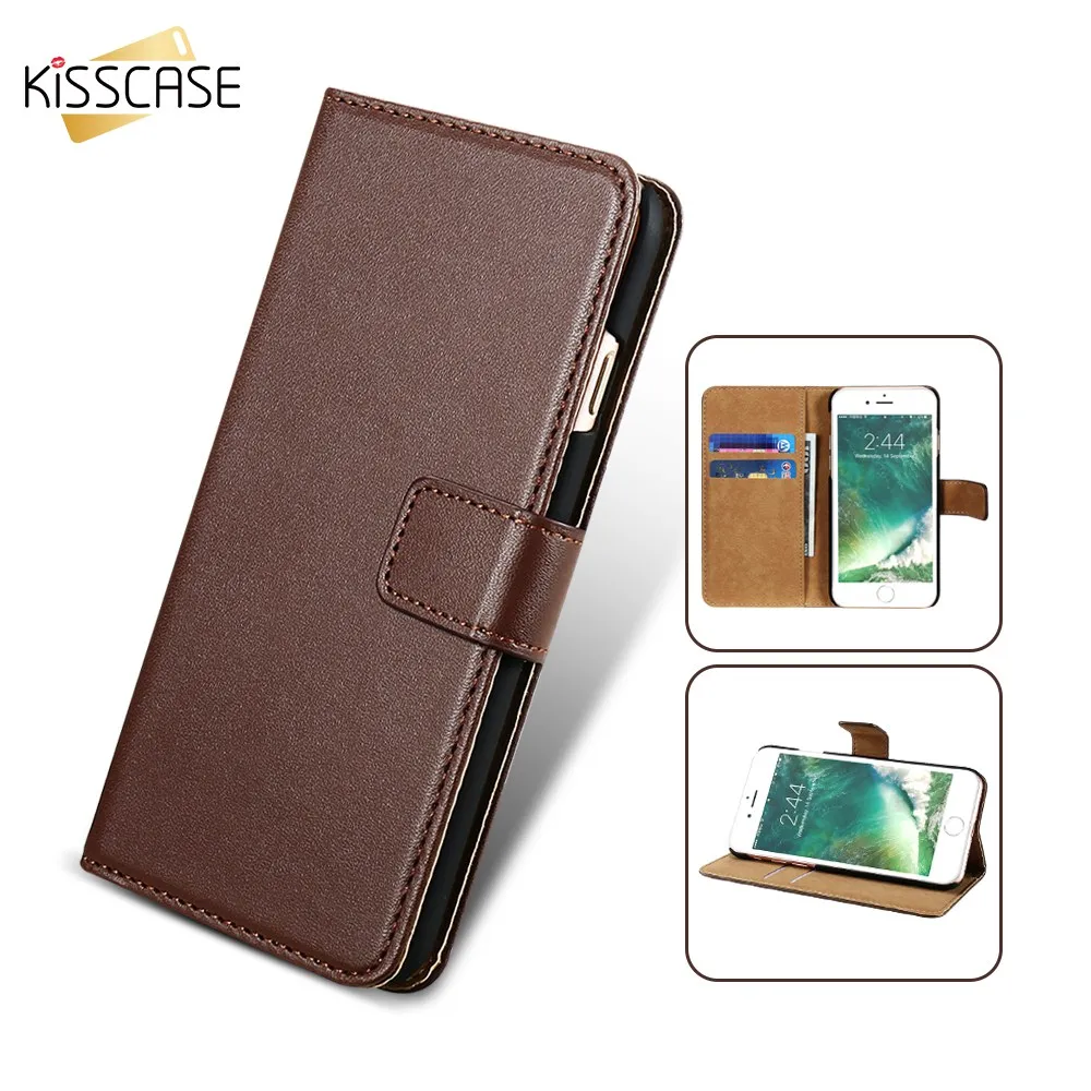 Kisscase флип Чехлы кожаный чехол для iPhone X 7 8 6 S Plus слот магнитных карт кошелек 5 SE плюс