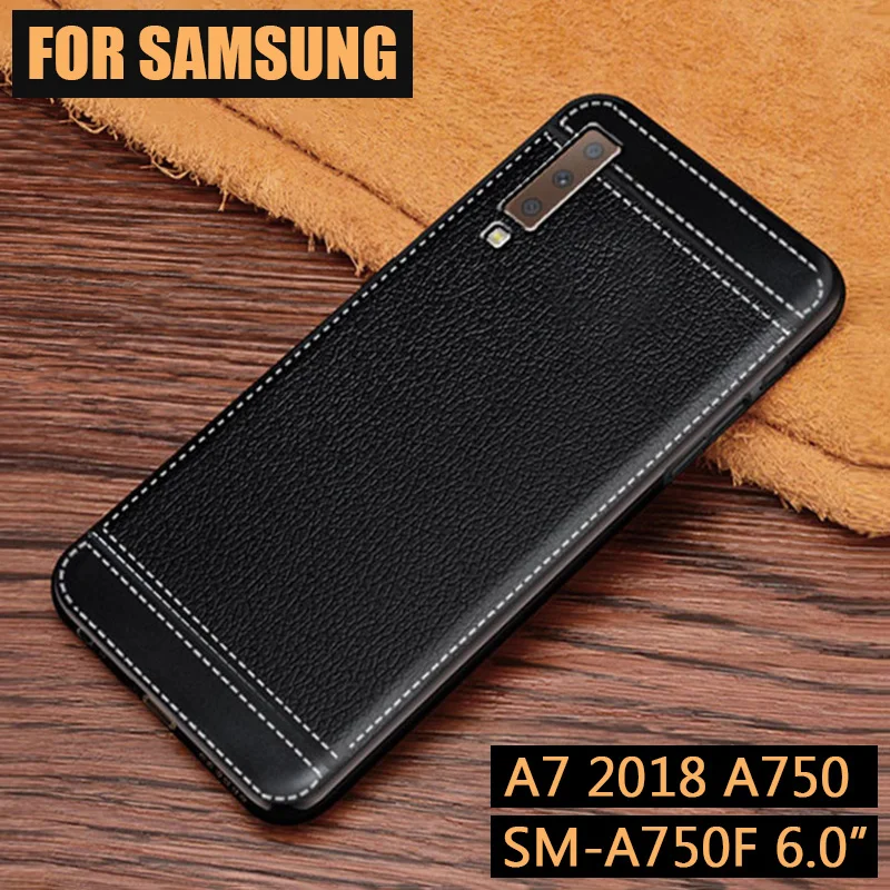 Кожаный чехол для Samsung J4 J6 + J8 2018 кожаный мягкий силиконовый из ТПУ A7 A750 A6 A8 Plus A9