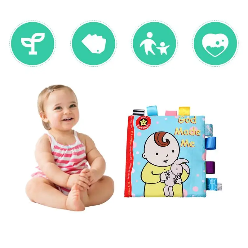 Узор этикетка Baby тканевая книга новорожденных благословение головоломка