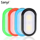 Светодиодный рабочий светильник Sanyi, 3 режима, ручной фонарь для осмотра, карманный ночсветильник, фонарь для кемпинга, палатки с зажимом, работает от 2 батареек AAA