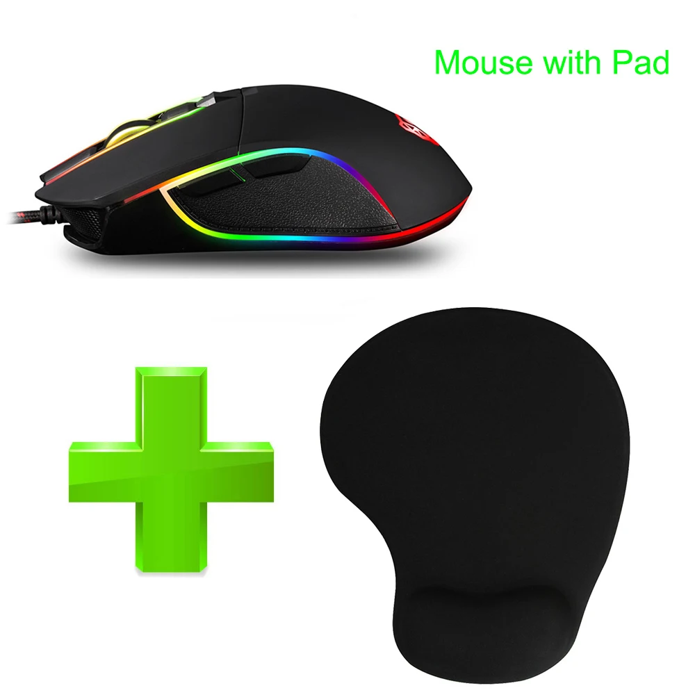 Motospeed V30 подсветкой игры Мышь RGB 3500 Точек на дюйм программирования с pad USB