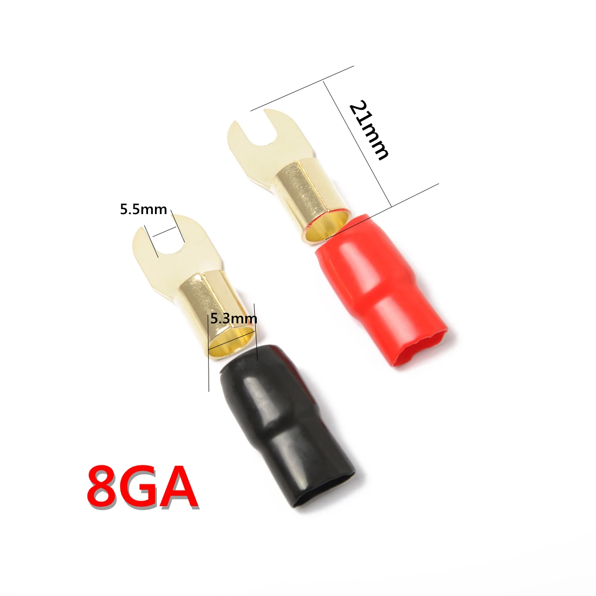 Медь Позолоченные 8 GA полосы Spade вилы адаптеры для сим карт Штепсель обжимной