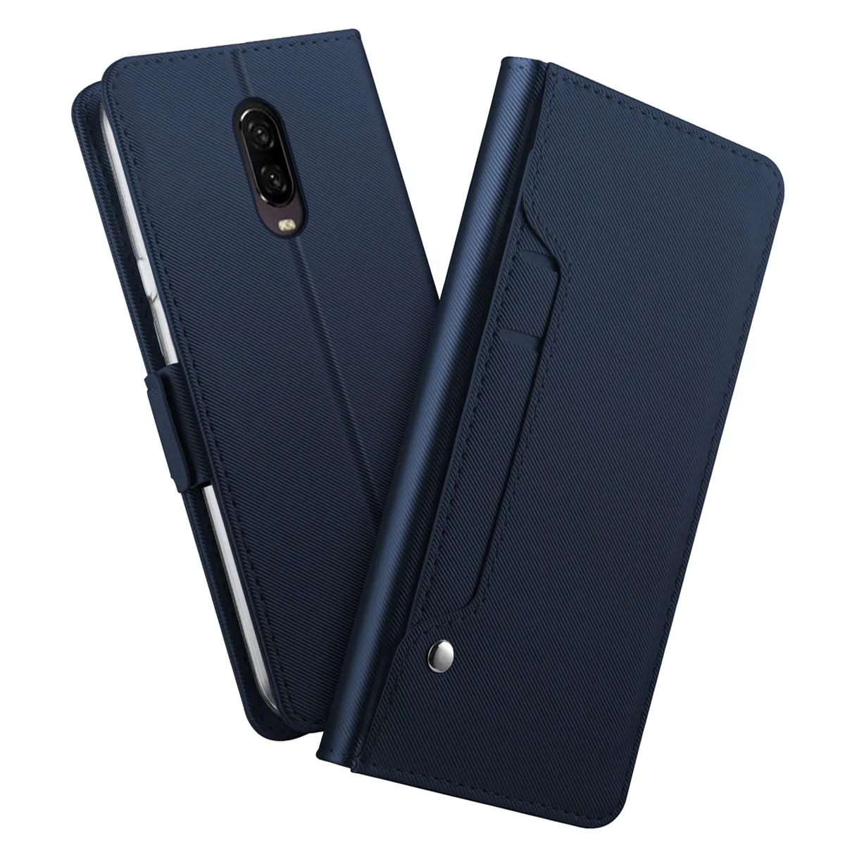 Чехол для Oneplus 7 Pro из искусственной кожи вращающийся держатель карт зеркальный